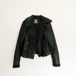 Vintage / S /  Sherpa Lined Vegan Leather Jacket